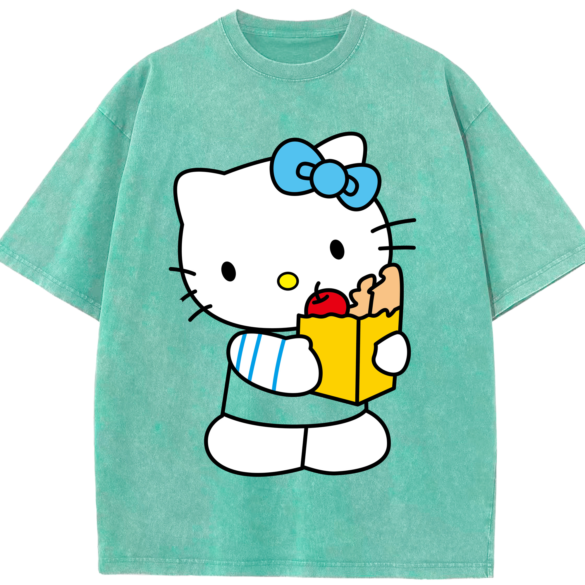 （画像用） Hello Kitty ハローキティ 綿100% ヴィンテージ風 半袖Tシャツ（フロントプリント）
